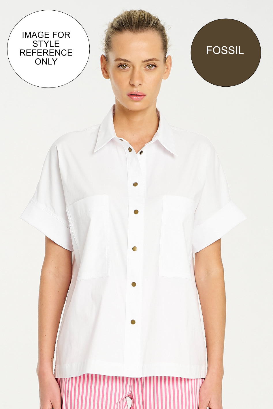 Mela Purdie Stud Shell Shirt | Microprene | Fossil – Labels By The Bay