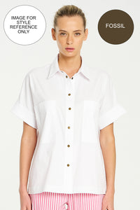 Mela Purdie Stud Shell Shirt | Microprene | Fossil