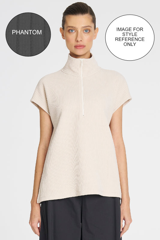 Mela Purdie Zip Front Shell | Cord Knit | Phantom