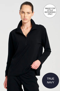 Mela Purdie Zip Front Sweater | Powder Knit | True Navy