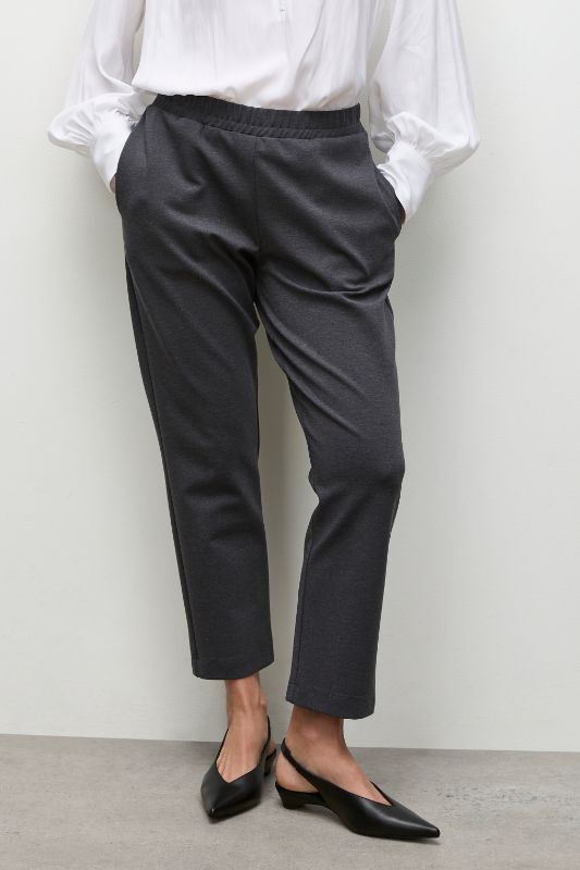 Mela Purdie Ankle Pant | Ebony Marl | Polished Ponte