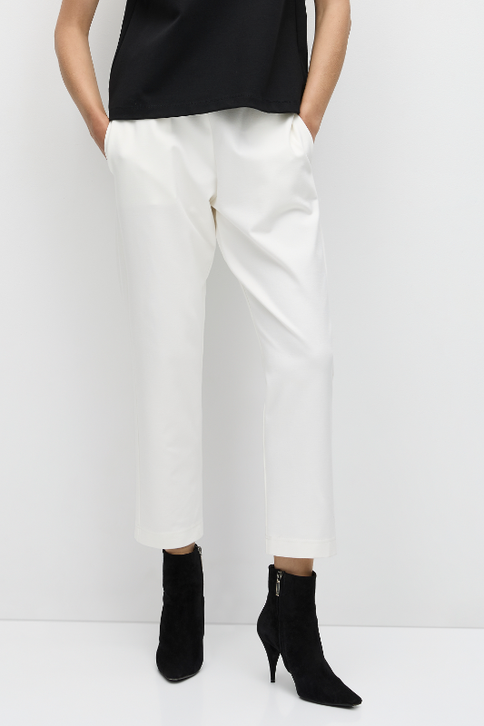 Mela Purdie Ankle Pant | Winter White | Polished Ponte