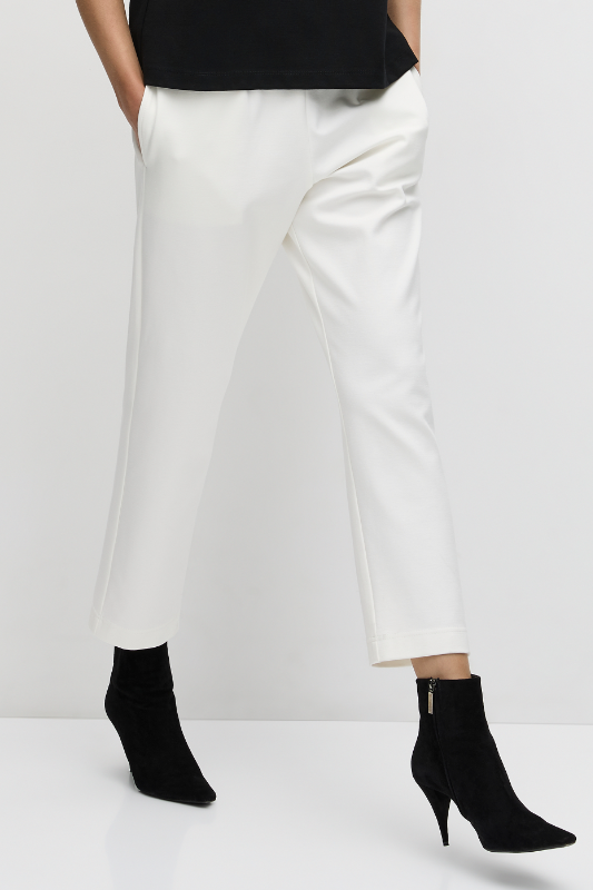 Mela Purdie Ankle Pant | Winter White | Polished Ponte