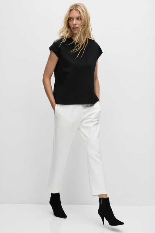 Mela Purdie Ankle Pant | Winter White | Polished Ponte