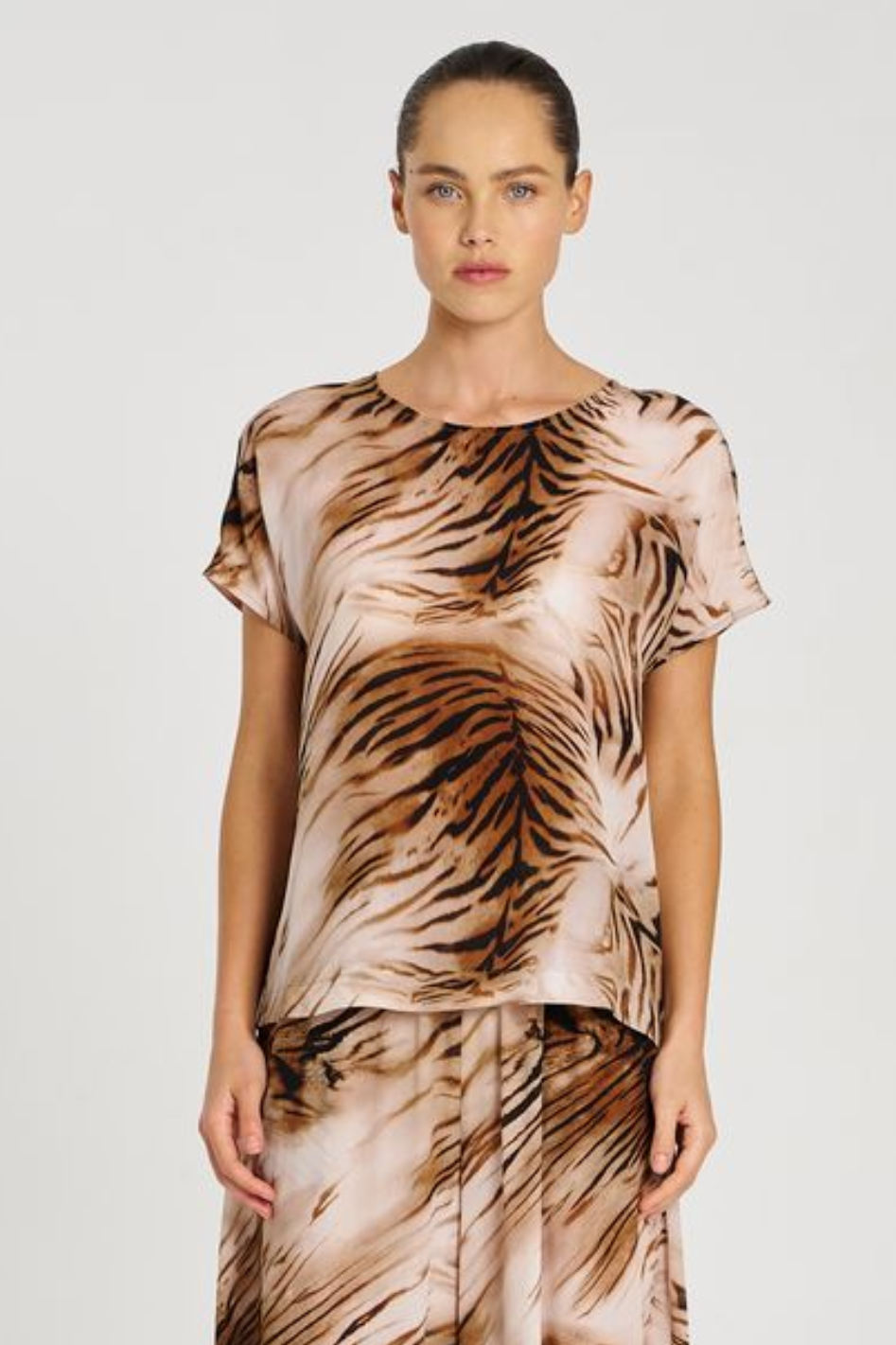 Mela Purdie Cap Shell | Silk Tiger Print