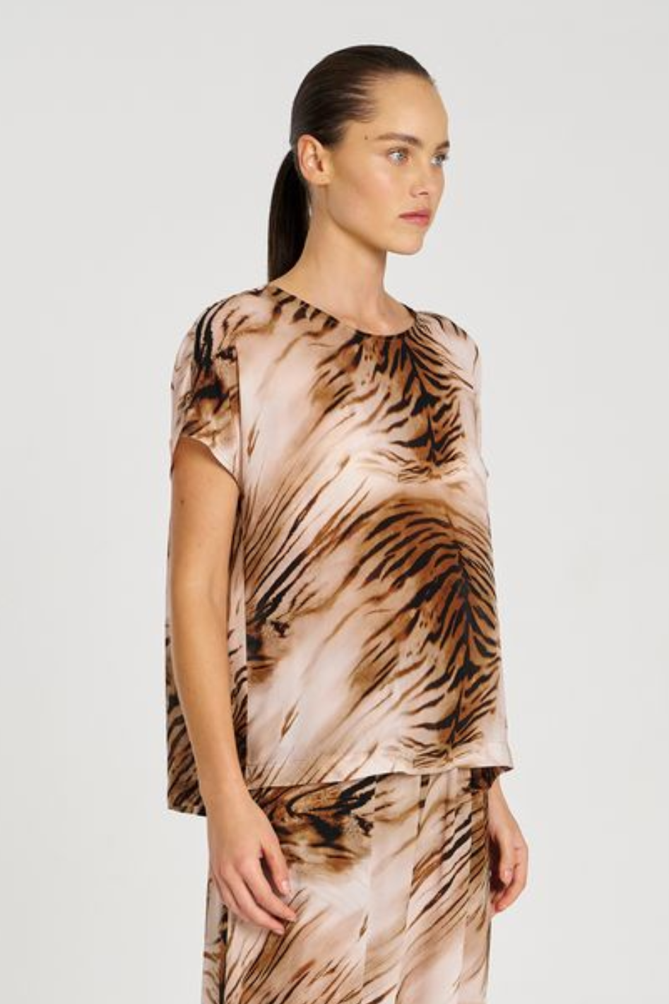 Mela Purdie Cap Shell | Silk Tiger Print