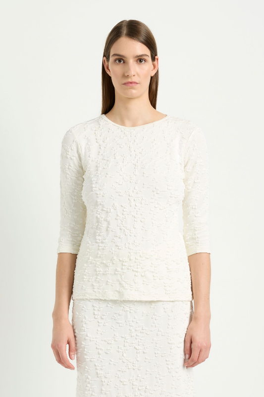 Mela Purdie Cloque T in Milk Cloque