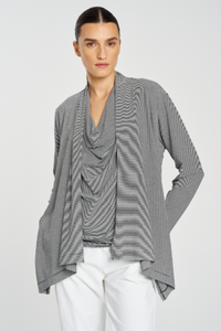 Mela Purdie Club Jacket | Caviar Stripe Jersey | Black/White