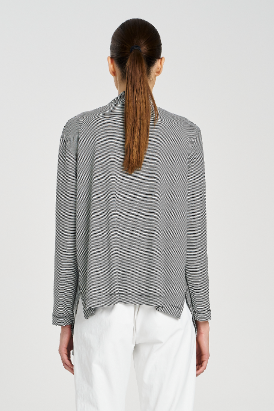 Mela Purdie Club Jacket | Caviar Stripe Jersey | Black/White