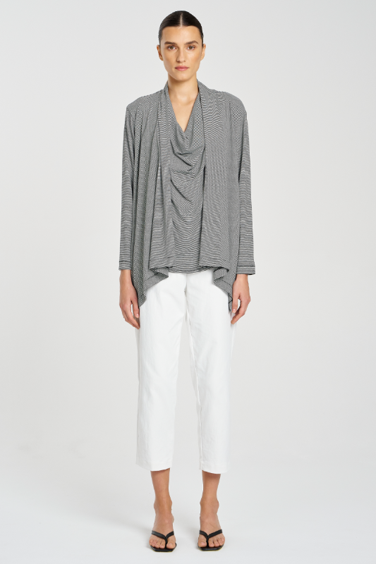 Mela Purdie Club Jacket | Caviar Stripe Jersey | Black/White