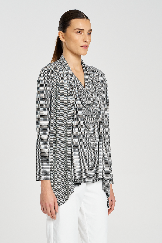 Mela Purdie Club Jacket | Caviar Stripe Jersey | Black/White
