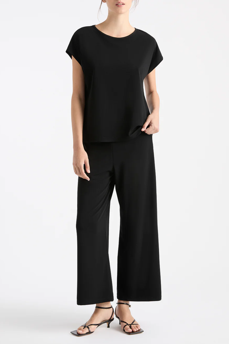 Mela Purdie Crop Palazzo Pant Powder Knit