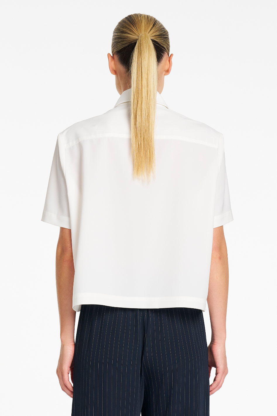 Mela Purdie Crop Shirt | Flex Weave | Chalk
