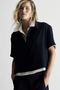 Mela Purdie Crop Shirt in Suit Stripe