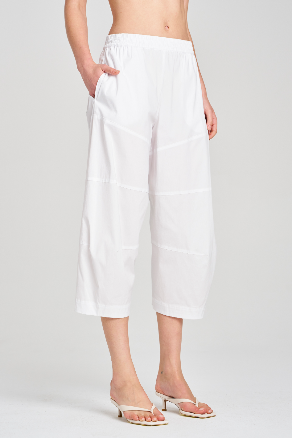 Mela Purdie Cropped Tuscan Pant | Microprene | White