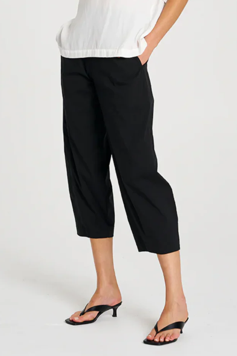 Mela Purdie Cropped Tuscan Pant | Microprene | Black