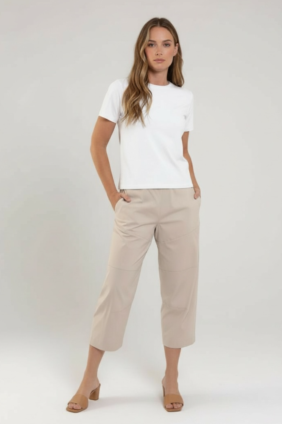 Mela Purdie Cropped Tuscan Pant Microprene Biscotti