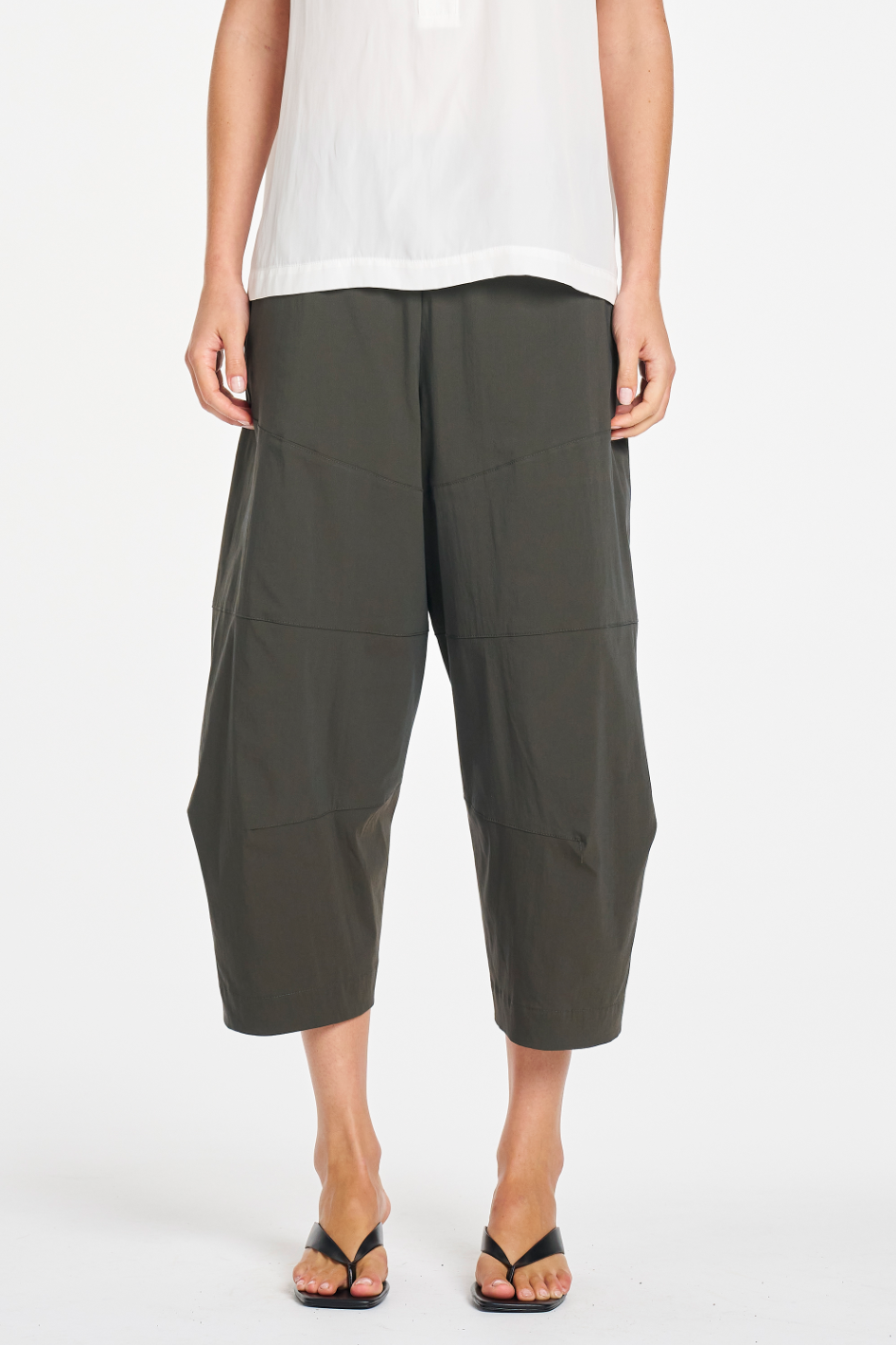 Mela Purdie Cropped Tuscan Pant in Bark Microprene