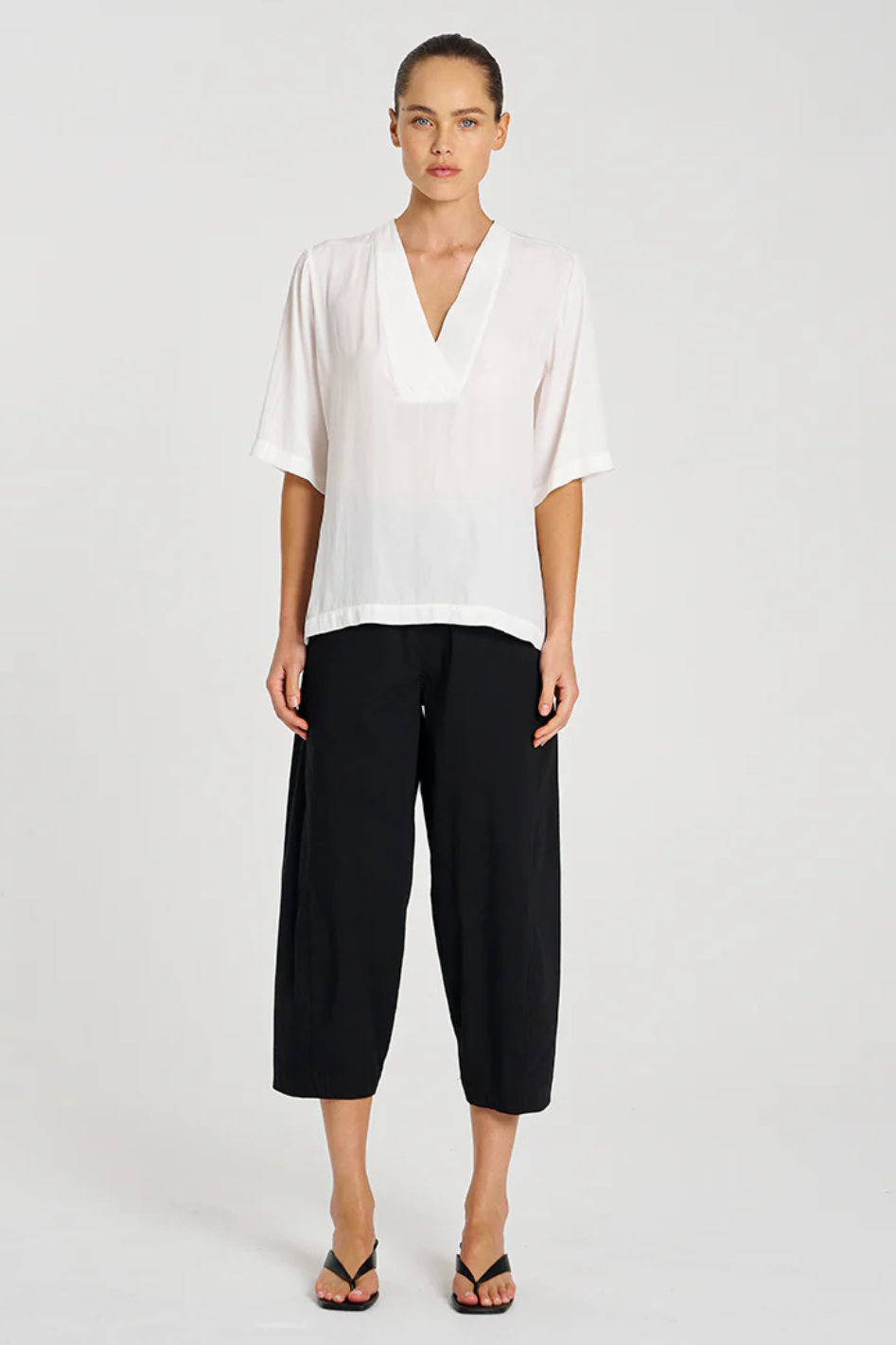 Mela Purdie Cropped Tuscan Pant in Black