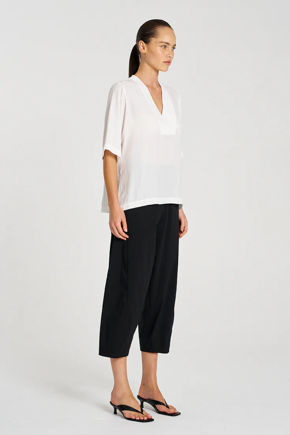 Mela Purdie Cropped Tuscan Pant in Black