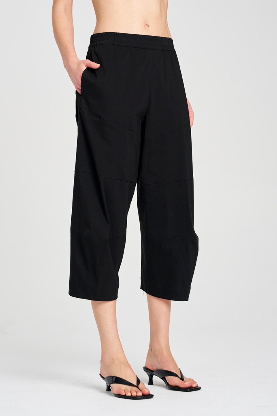 Mela Purdie Cropped Tuscan Pant | Microprene | Black