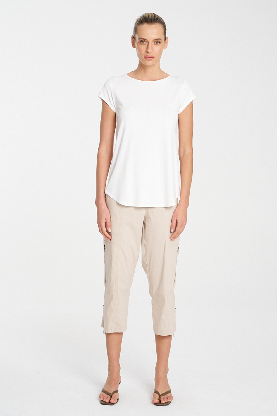 Mela Purdie Cropped Zip Cargo | Microprene | Biscotti