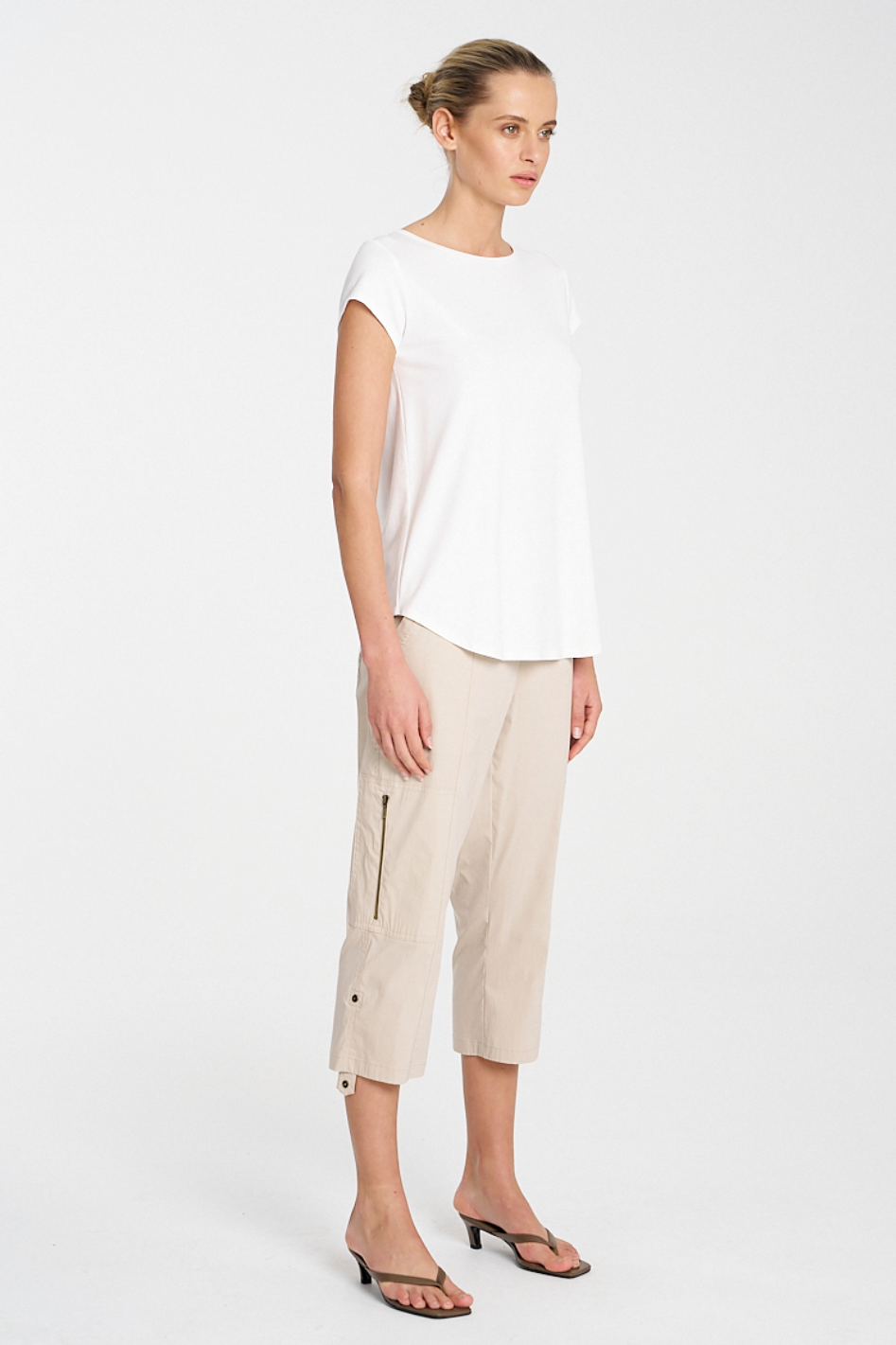 Mela Purdie Cropped Zip Cargo | Microprene | Biscotti