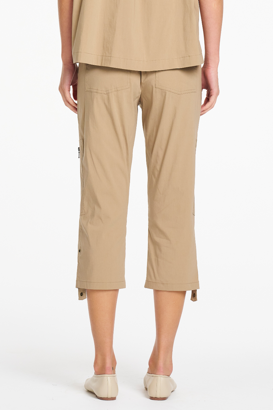 Mela Purdie Cropped Zip Cargo in Elm Microprene