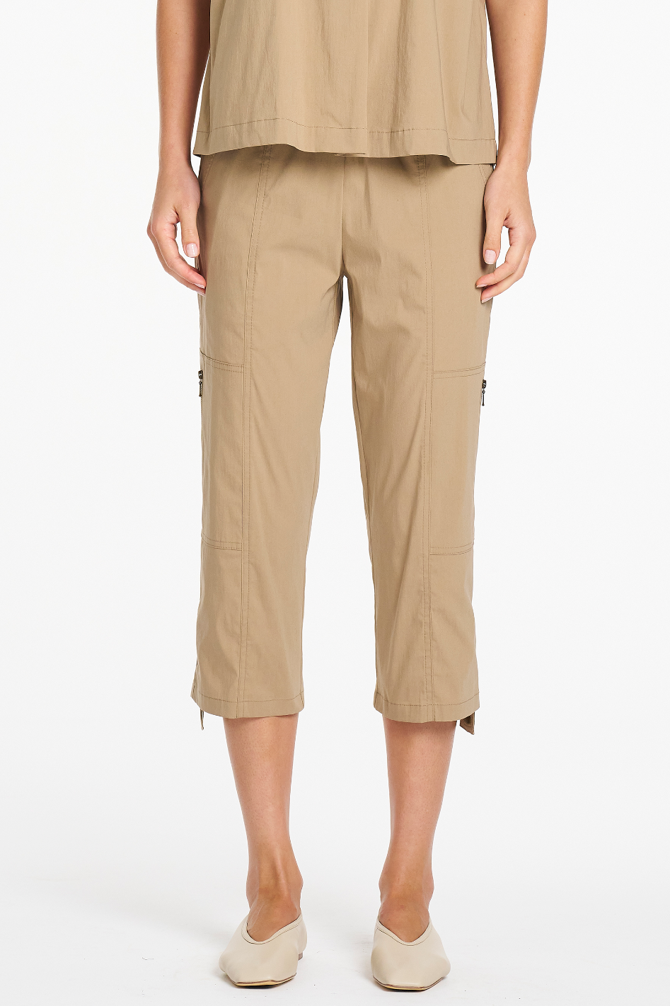 Mela Purdie Cropped Zip Cargo in Elm Microprene