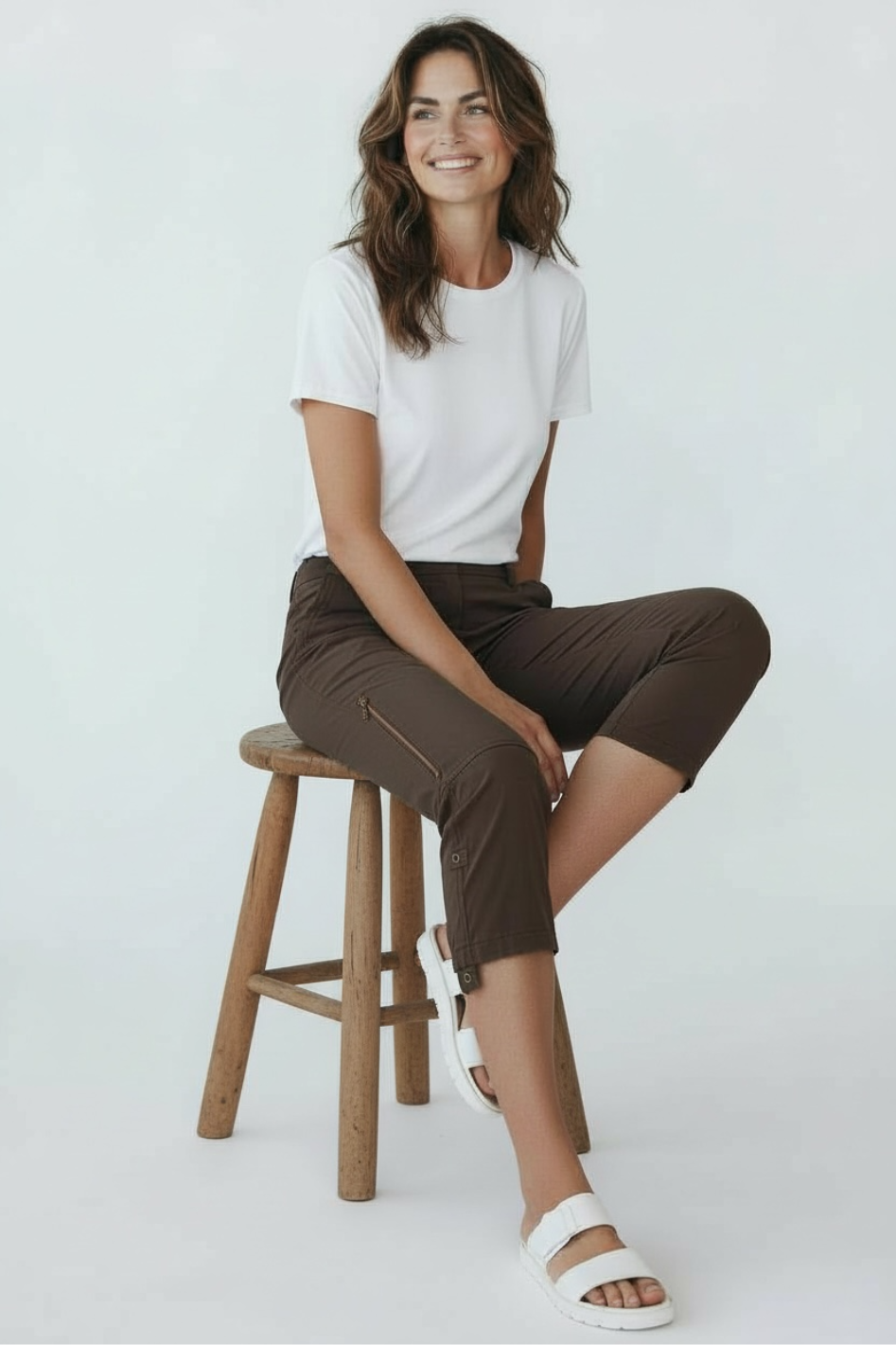 Mela Purdie Cropped Zip Cargo in Hide