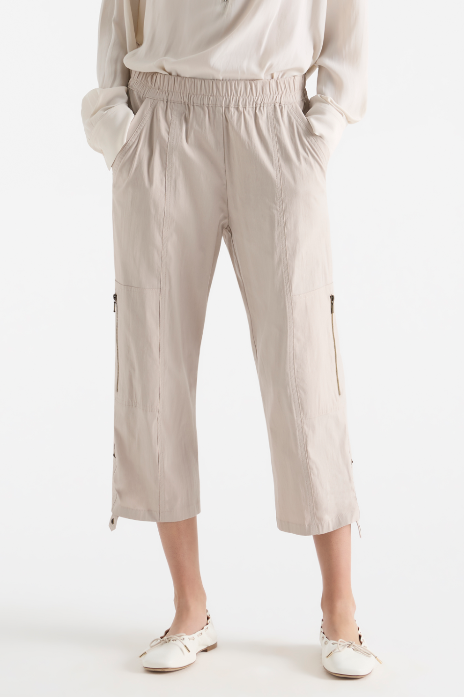 Mela Purdie Cropped Zip Cargo Wheat
