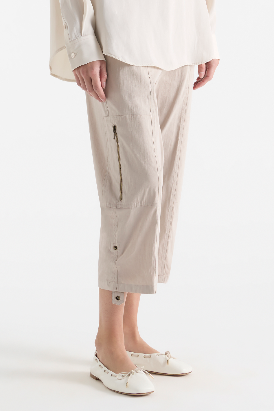 Mela Purdie Cropped Zip Cargo Wheat