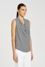 Load image into Gallery viewer, Mela Purdie Drape Shell | Caviar Stripe Jersey | Black/White
