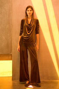 Mela Purdie Palazzo Pant | Stretch Panne | Nutmeg