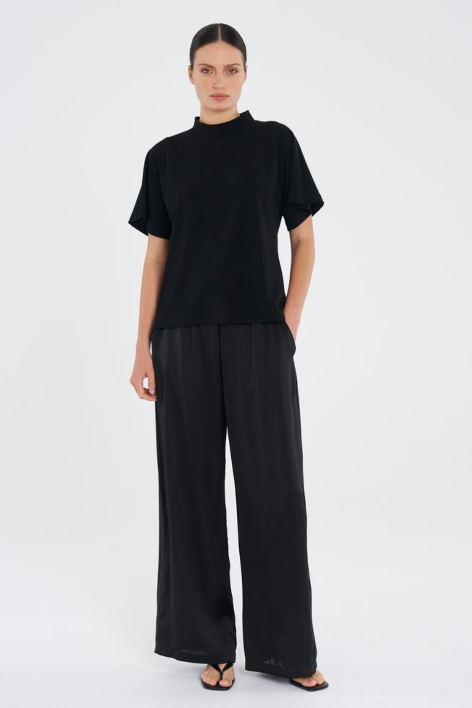 Mela Purdie Flute Shell in Powder Knit Black