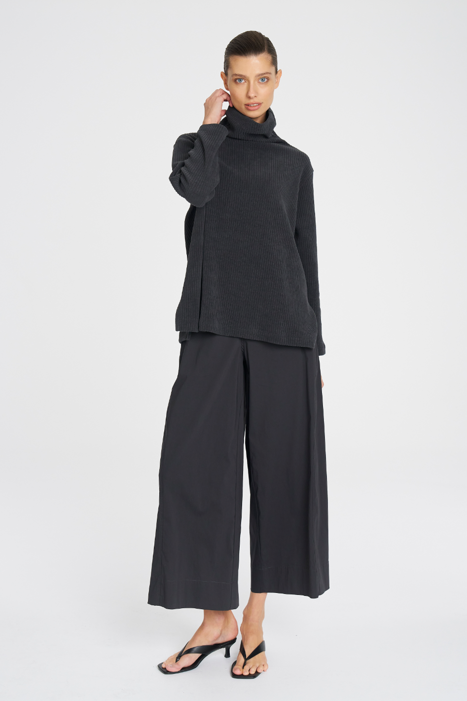 Mela Purdie Funnel Sweater Cord Knit Phantom