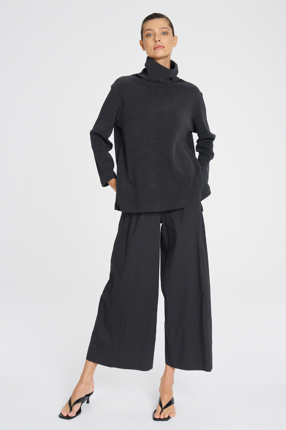 Mela Purdie Funnel Sweater Cord Knit Phantom