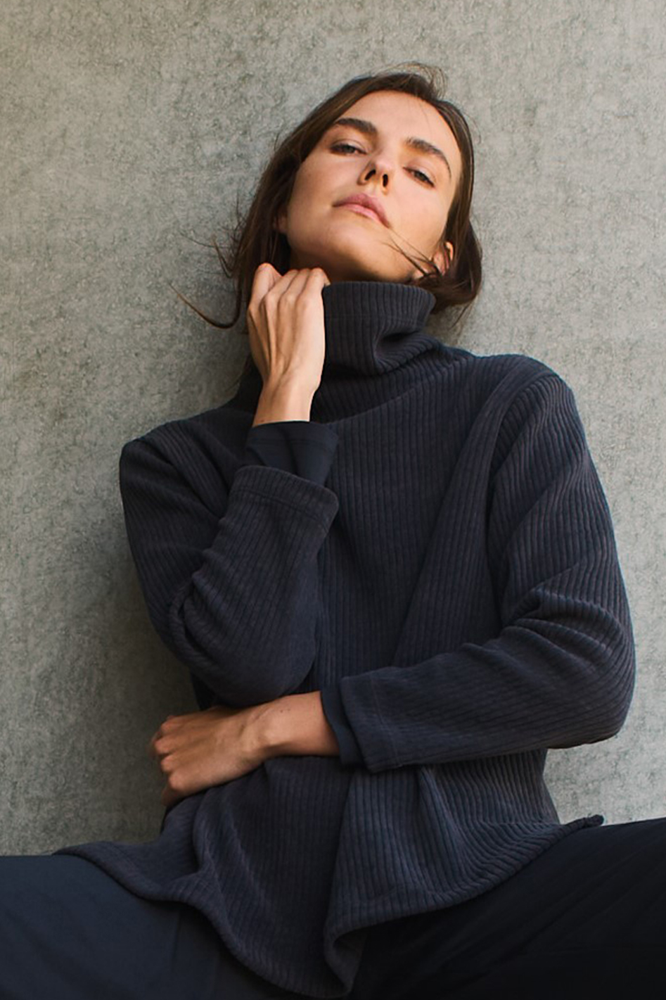 Mela Purdie Funnel Sweater Cord Knit Phantom