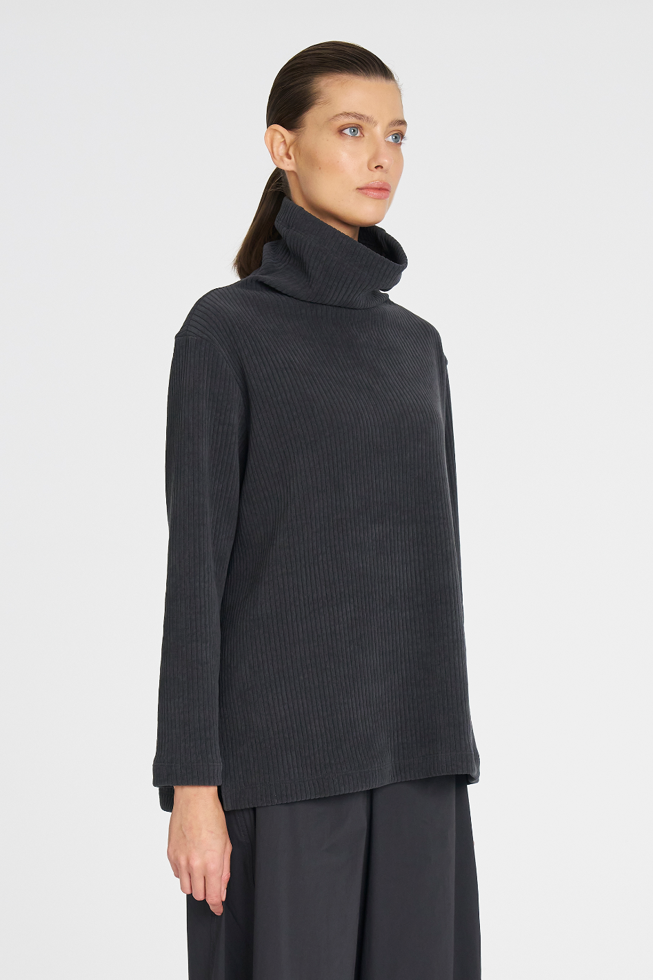 Mela Purdie Funnel Sweater | Cord Knit | Petal