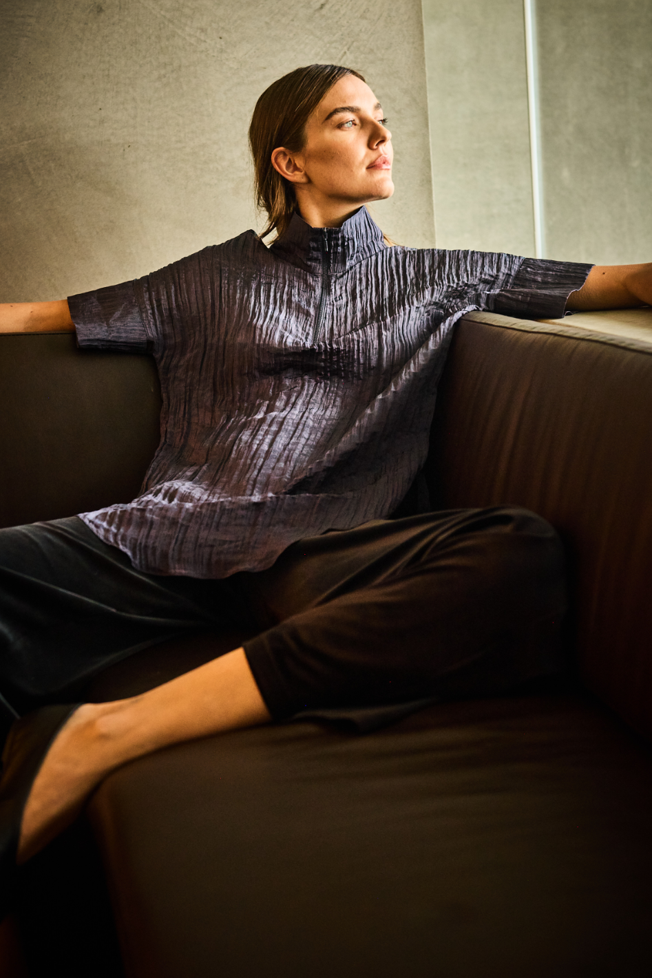 Mela Purdie Funnel Tunic in Dapple Sapphire