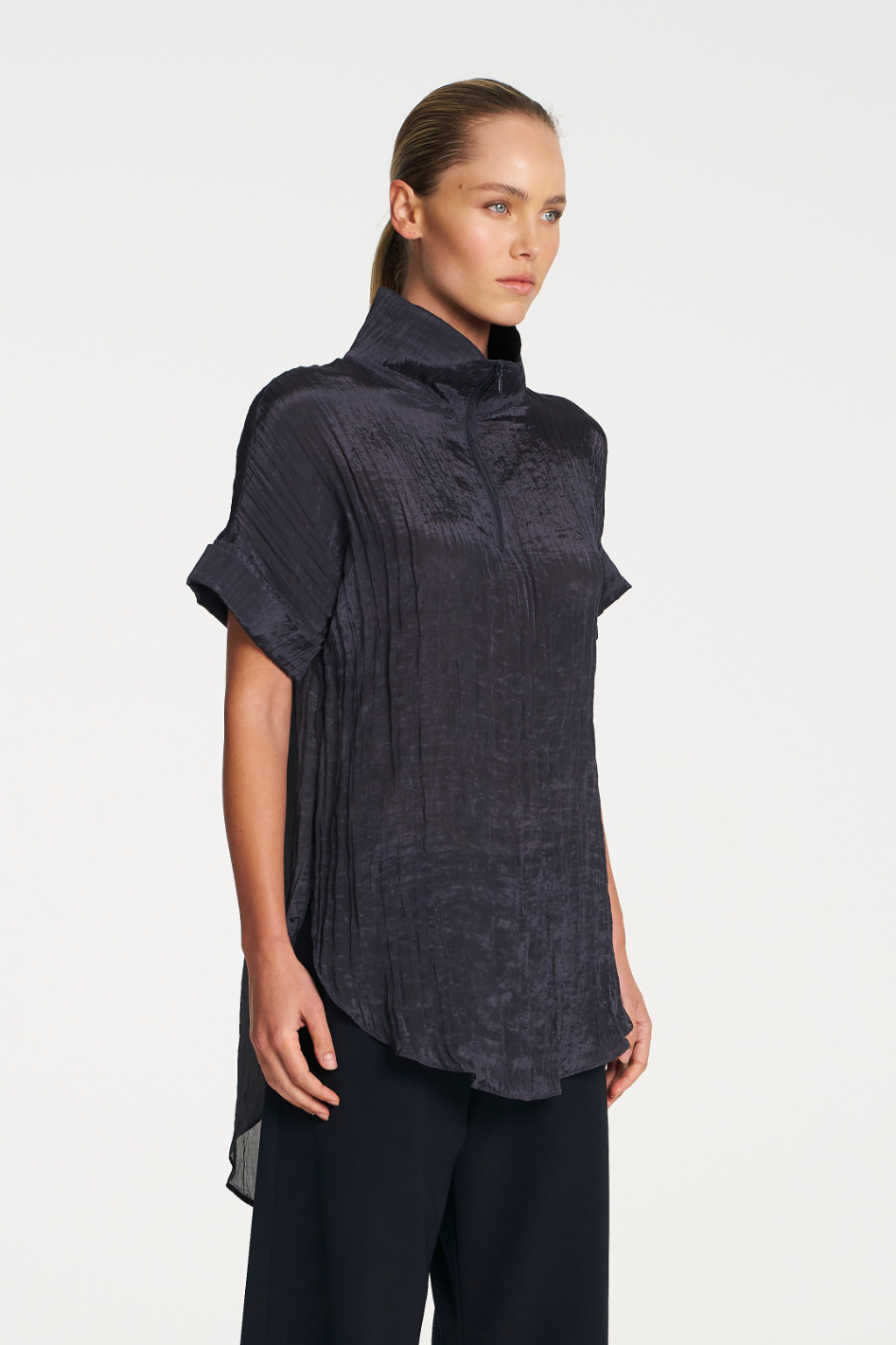 Saphite Label Mela Purdie Funnel Tunic | Dapple | Sapphire – Labels By The Bay