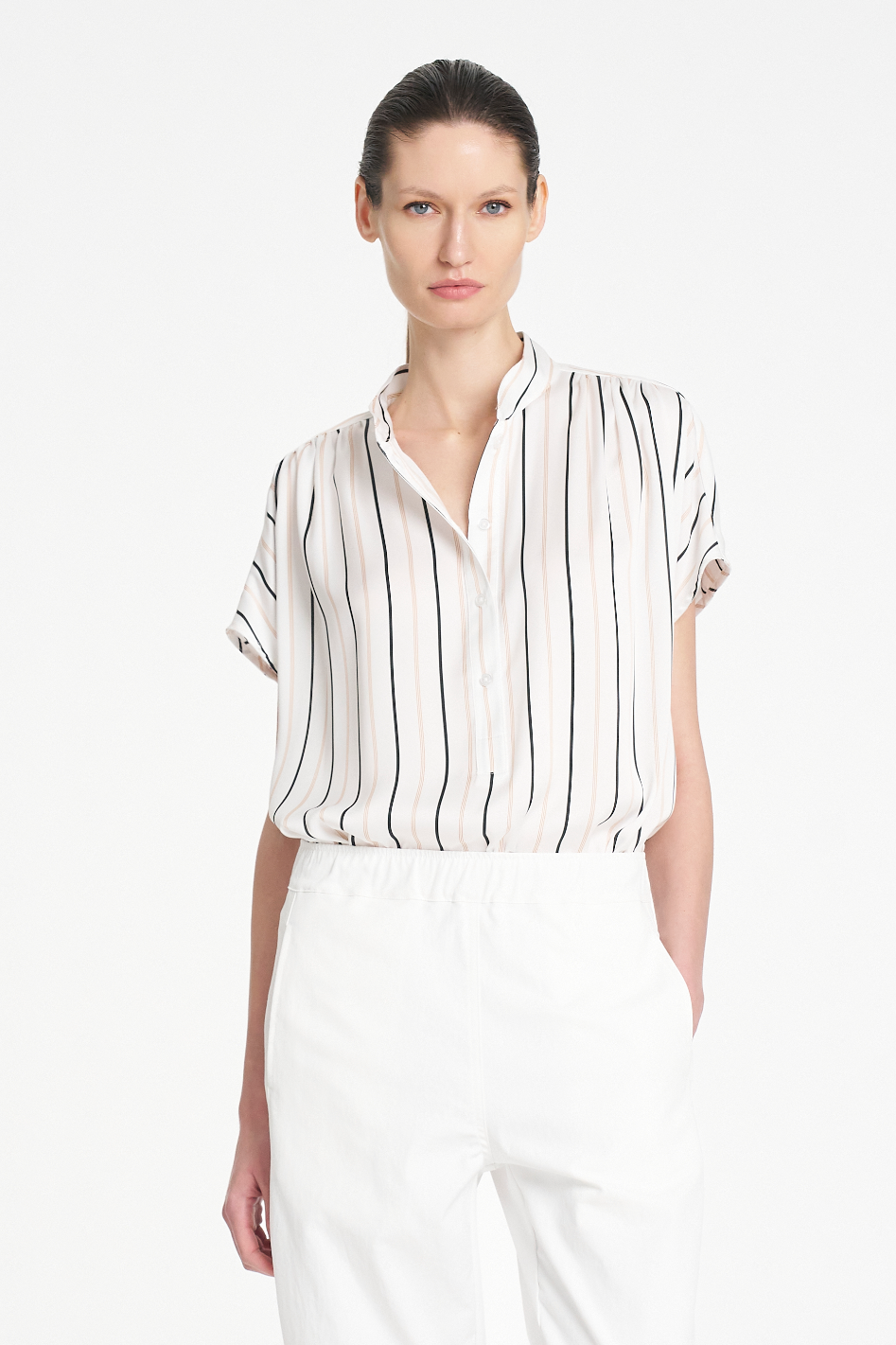 Mela Purdie Gathered Shell in Ruben Stripe