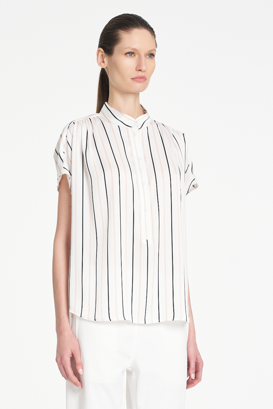 Mela Purdie Gathered Shell in Ruben Stripe