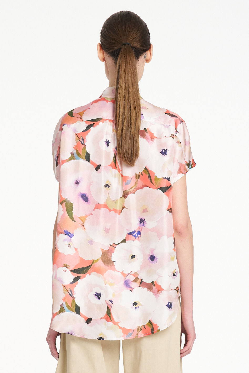 Mela Purdie Gathered Shell in Silk Poppy Chintz