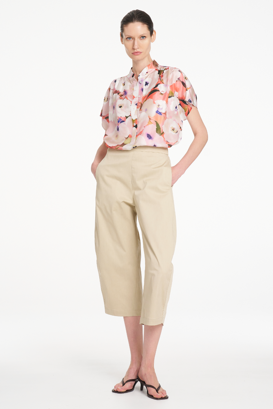 Mela Purdie Gathered Shell in Silk Poppy Chintz