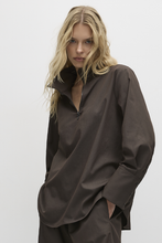 Load image into Gallery viewer, Mela Purdie Half Zip Blouse | Gravitene | Leather Twill
