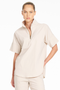 Mela Purdie Half Zip Shirt | Microprene | Hay