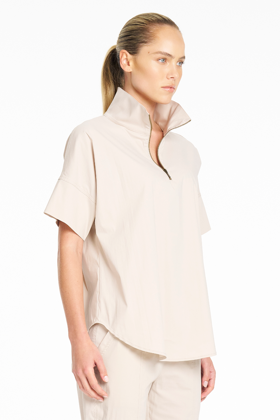 Mela Purdie Half Zip Shirt in Hay Microprene