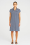 Mela Purdie Henley Dress Yacht Stripe Jersey Marine/White