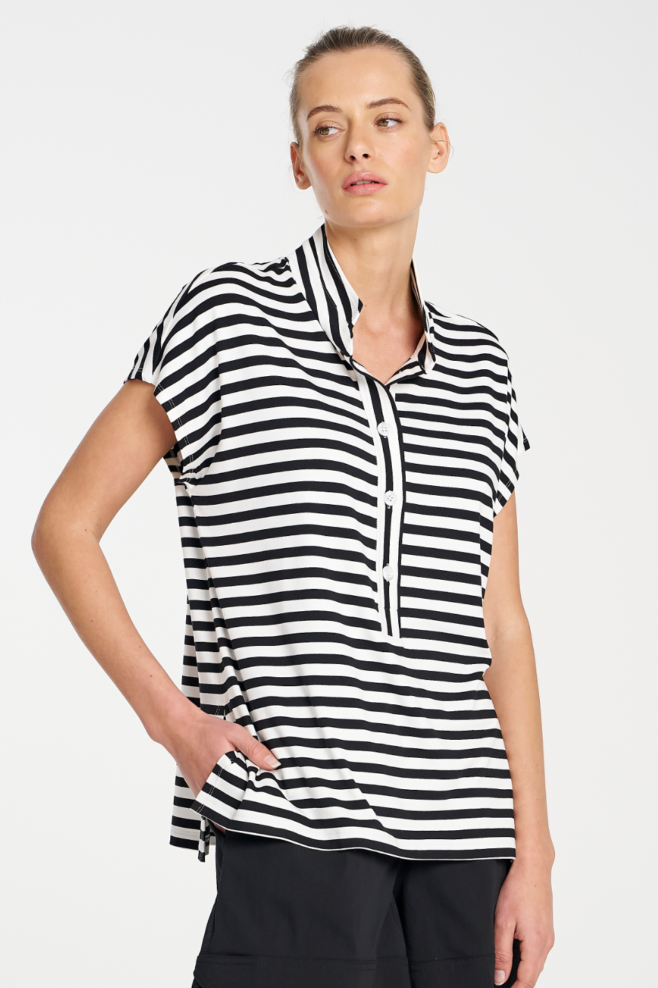 Mela Purdie Henley Tank Picasso Stripe Jersey